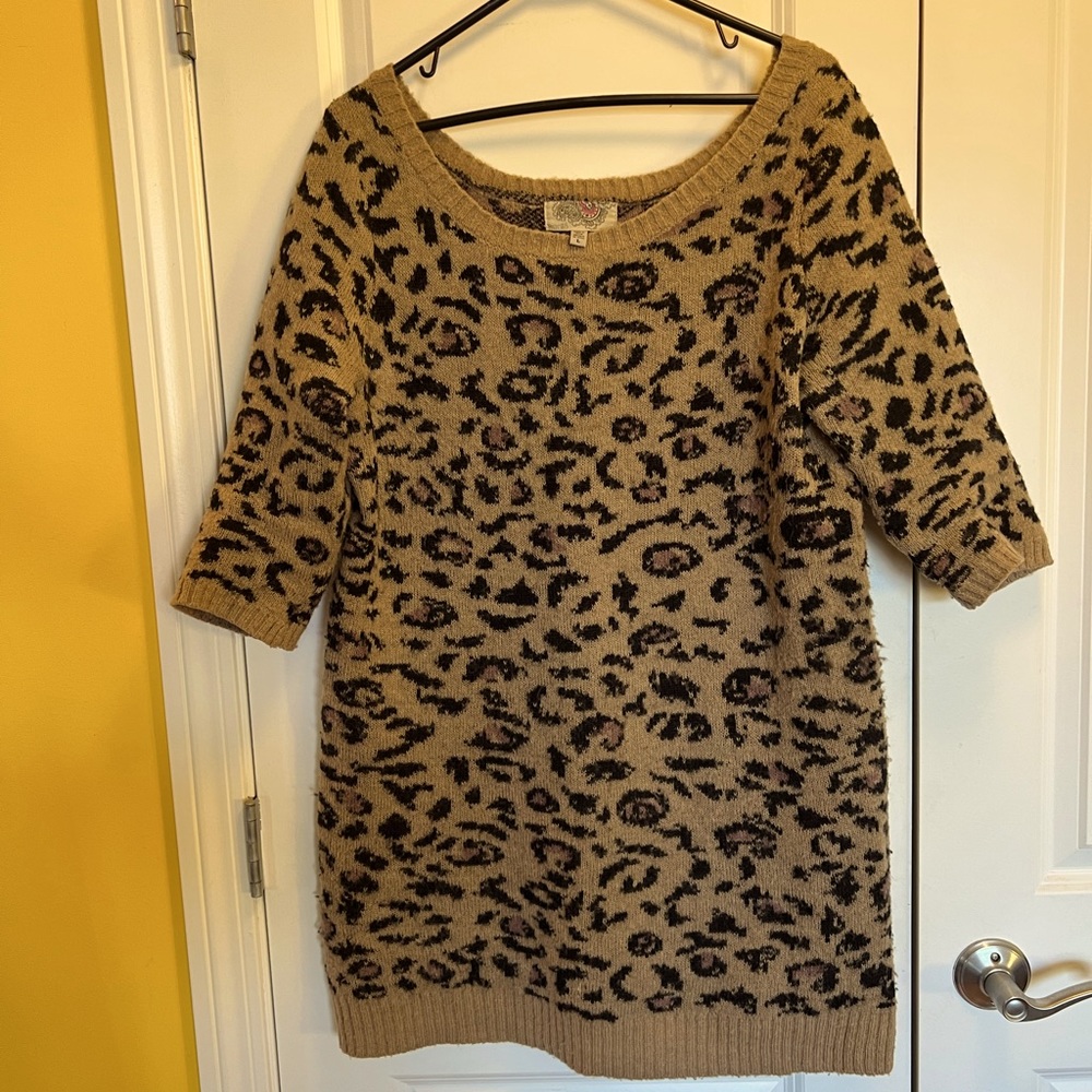 UO Leopard Print Sweater Dress